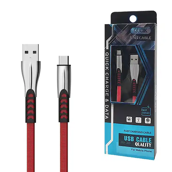ECOBOX KABEL USB TYP-C 2.4A CZERWONY QUICK CHARGER QC 3.0 1M BW02 Bestseller