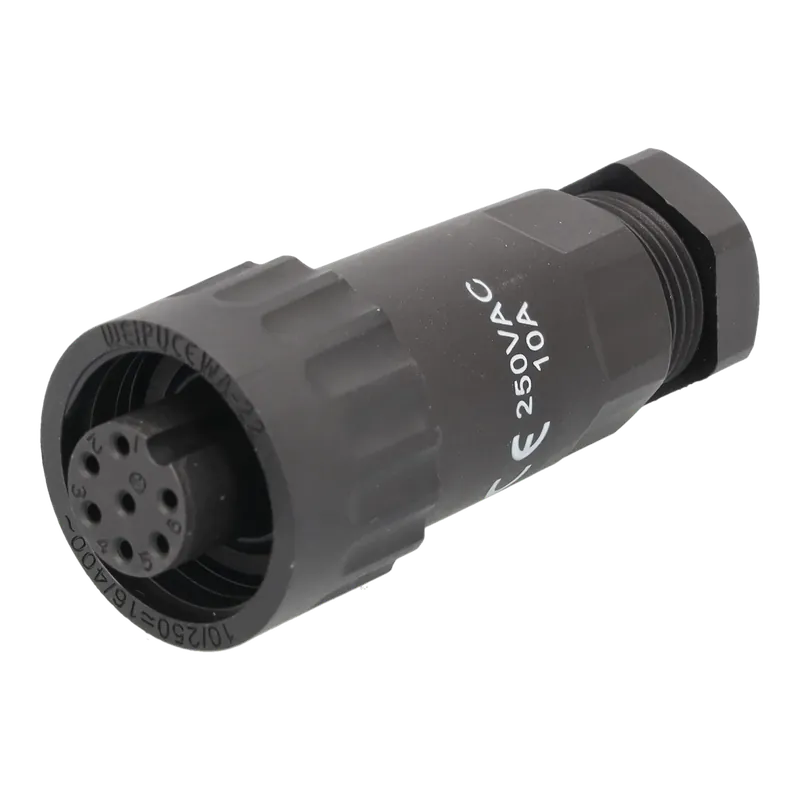 Wtyczka żeńska WEIPU 7pin lutowana 7-8,5mm; 10A; lutowanie; 250V Oferta czasowa