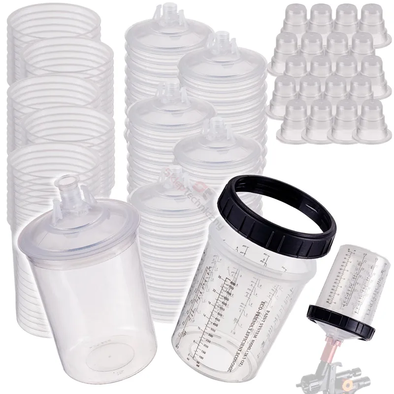 Kubki Lakiernicze PPS Zbiornik 50x 800ml 190µm do Mieszania Lakieru Zestaw Oferta