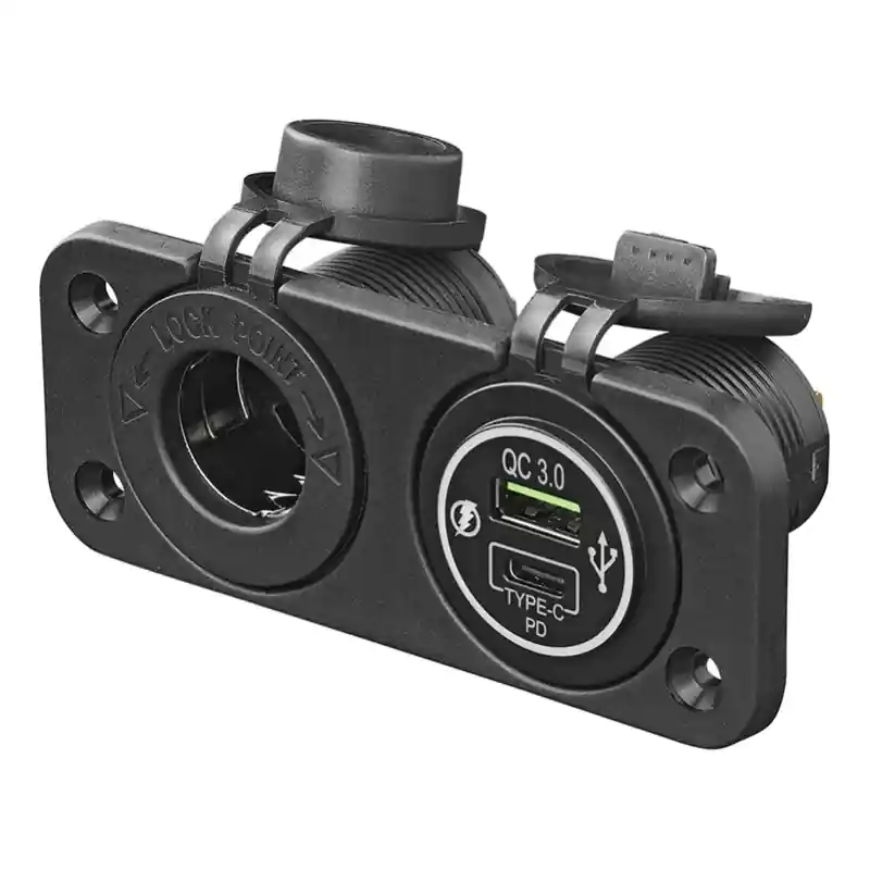 Ładowarka samochodowa gniazdo 12 V + USB typ C podwójna 3 A Ostatnie sztuki