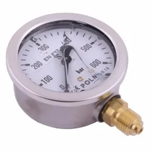 Manometr glicerynowy M63 0-600 bar dolne przyłącze G1/4" POLMO Ograniczona ilość
