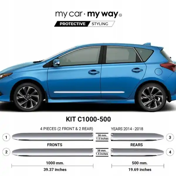 Wyprzedaż Toyota Auris 2 II HB – Listwy CHROM Drzwi Ochronne