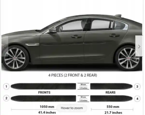 Wyprzedaż Jaguar XE 2014+ Listwy CZARNE Boczne Drzwi