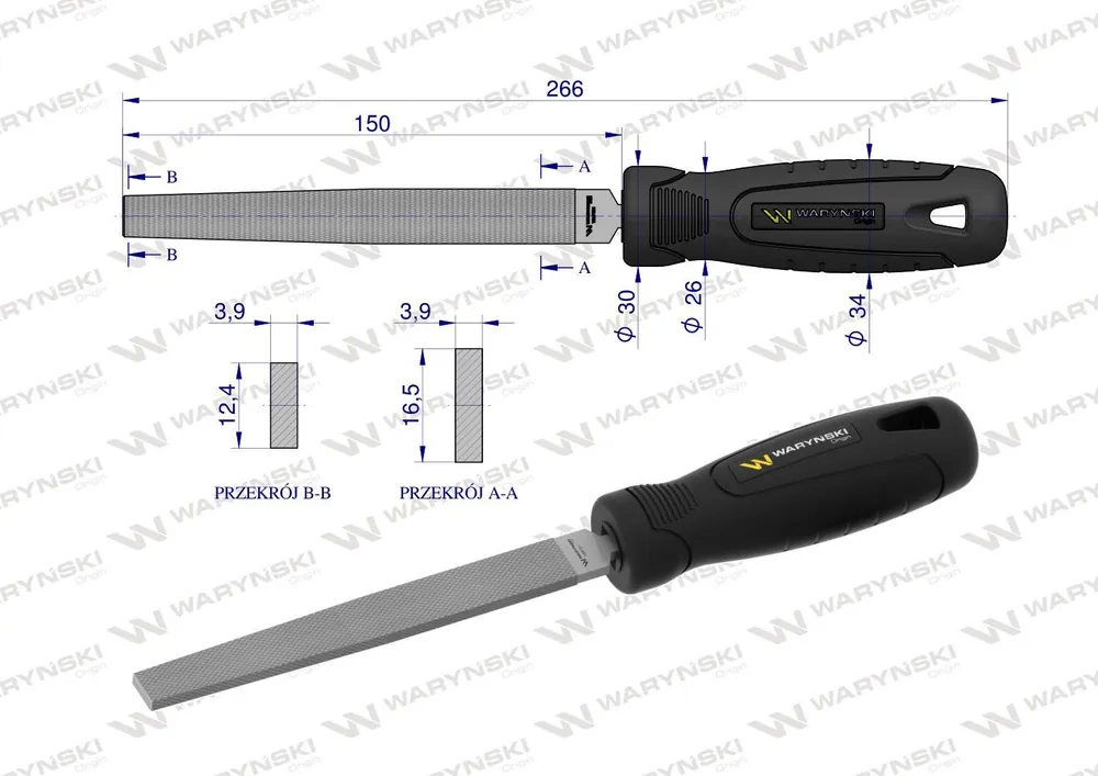 PILNIK PŁASKI 150mm WARYŃSKI Popularny