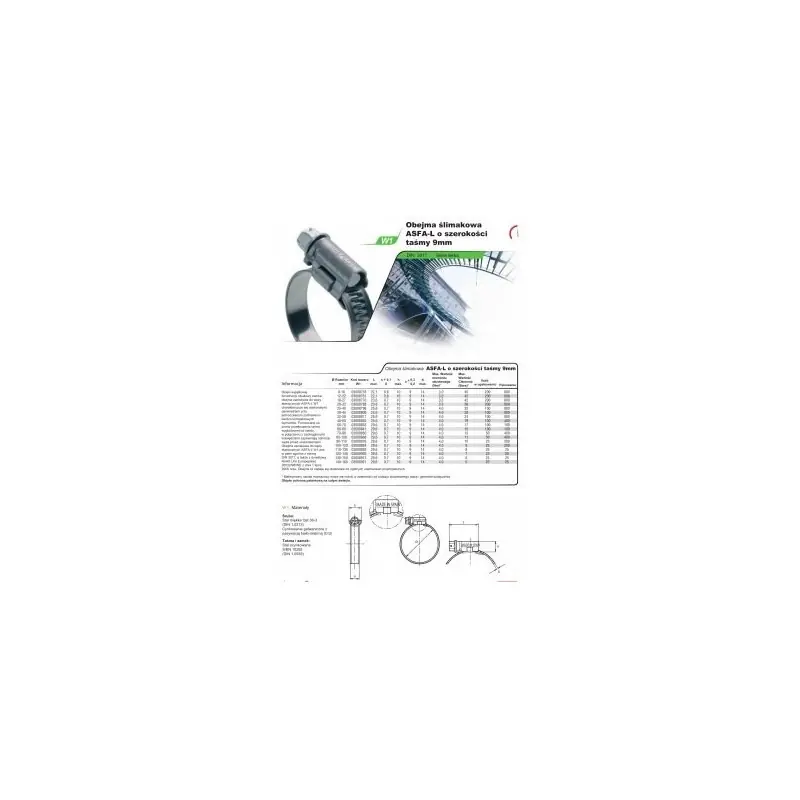 Hit cenowy Obejma ślimakowa 20-32 ASFA-L W1 (9 mm)