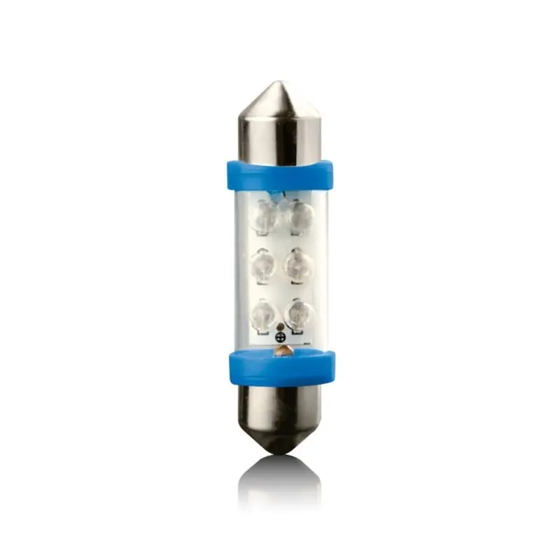 Niska cena *Żarówki LED VECTA SV8,5 12V 39mm, niebieskie, rurkowe, 6 diod, 2 szt.