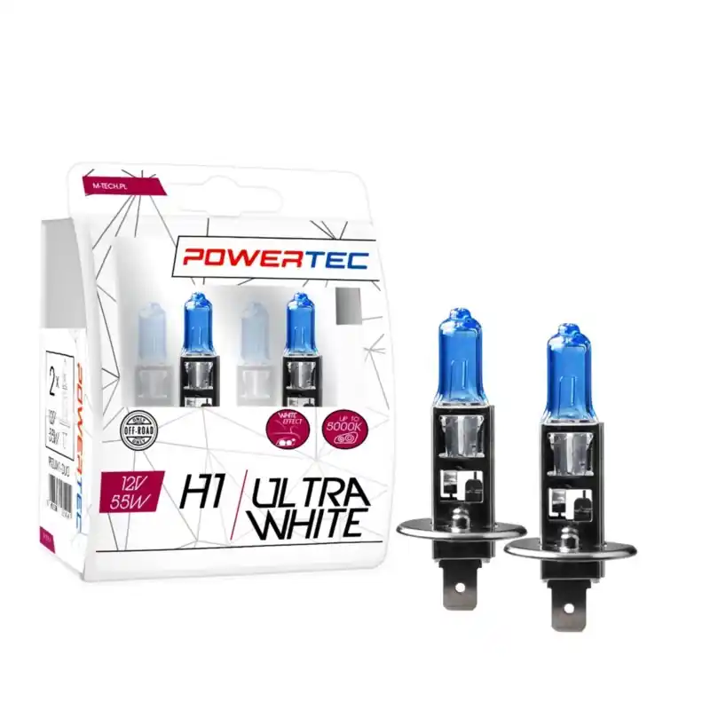 Żarówki Powertec H1 Ultra White 12V - 2 sztuki Dostępne od ręki