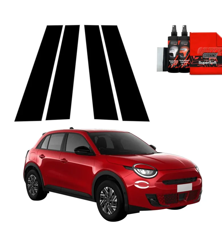 4w1 Czarna folia na słupki do Fiat 600 (2023-2026) Tylko do końca tygodnia