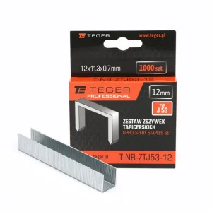 Zestaw zszywek tapicerskich PROFESSIONAL (typ J/53) 12/11,3/0,7mm / 1000 szt / TEGER Premium