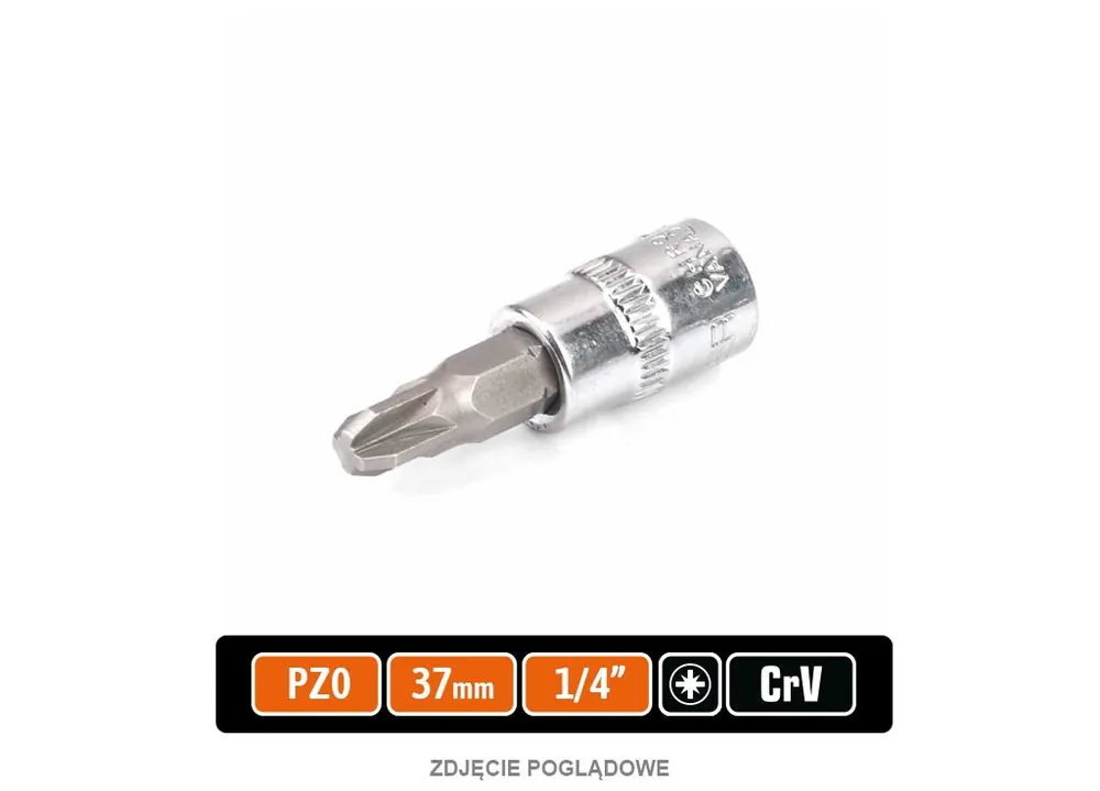 Klucz nasadowy 1/4" z bitem PZ 37 mm/PZ0 / TEGER Taniej