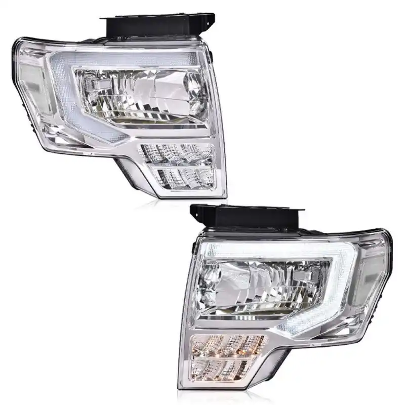 Nowy REFLEKTORY LAMPY PRZÓD LED CHROM FORD F-150 09-14