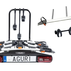 Zniżka Aguri Active Bike PRO 3+1 Silver bagażnik rowerowy na hak do przewozu 4 rowerów