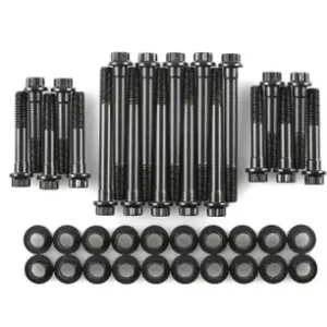 Zestaw śrub głowicy cylindra silnika - chromowo-molibdenowy - 12-punktowy - do głowic Edelbrock Performer RPM Darmowy zwrot